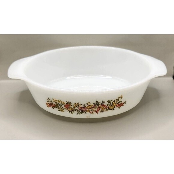 Fire King Oval HARVEST VEGETABLE Casserole Dish 1.5qt Anchor Hocking 433 - Picture 1 of 5
